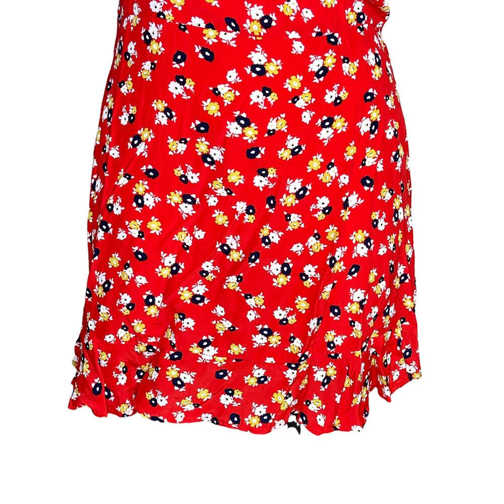 Faithfull the Brand mini dress floral ruffle daphne flirty women's size 10 - Picture 9 of 12